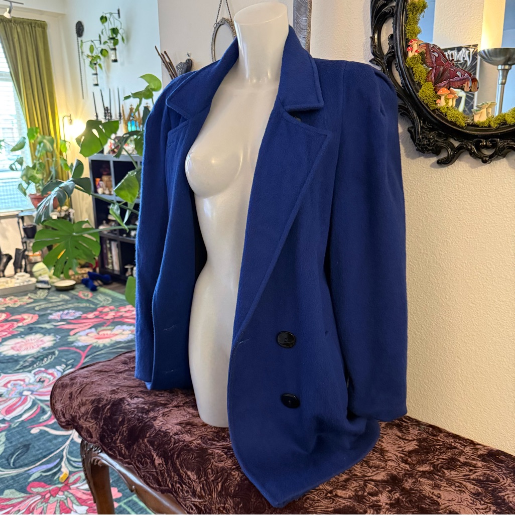 Vintage 100% Wool Cobalt Coat